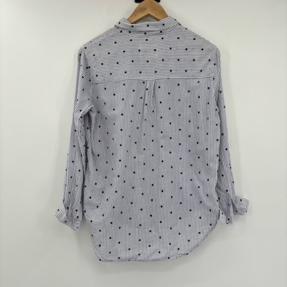 Rails Taylor Flocked Polka Dot Button Down Shirt Size M - Picture 7 of 11